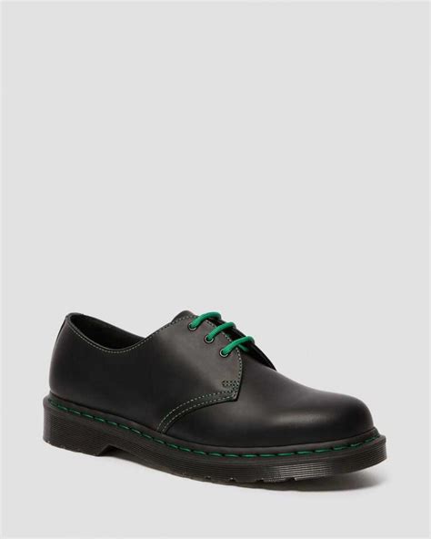 dr martens originals shoes  contrast stitch smooth leather oxford shoes black smooth