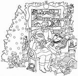 Coloring Pages Adults Christmas Scene Kids sketch template