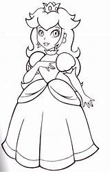 Coloring Peach Mario Pages Bros Kids Princess Popular sketch template