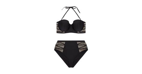 hunter mcgrady plus size curve black mesh insert bikini hunter