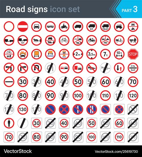 road signs prohibition  speed limit signs vector image