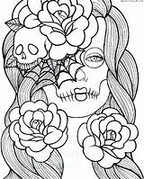 Zen Girly Adultes Coloriages Adulte Skulls Lespapillons Colouring Mortel Getcolorings sketch template