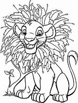 Coloring Lion King Pages Disney Simba Print Head Sheets Popular Library Clipart sketch template