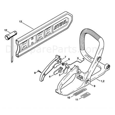 stihl ms  chainsaw msc bez parts diagram handle frame