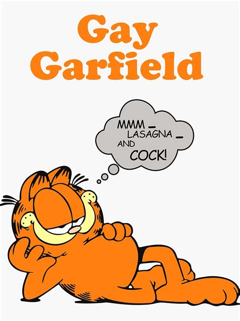 Gay Garfield Mmm Lasagna And Cock Sticker For Sale By Astleminna