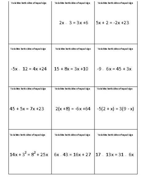 images   step algebra equations worksheets math equations