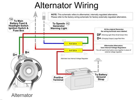 alternator warning light wiring schematic  wiring diagram alternator car alternator vw