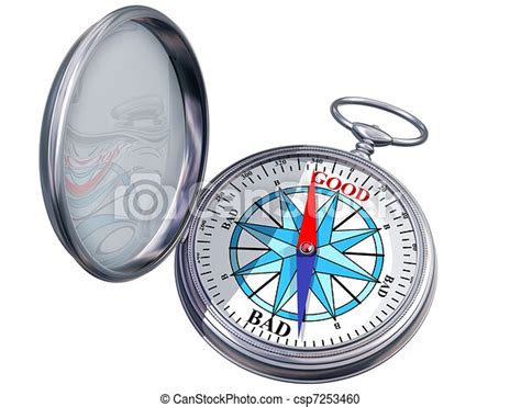 stock illustration of isolated moral compass illustration of a moral