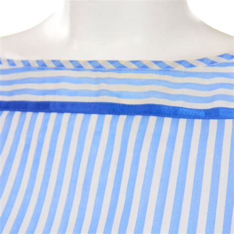 albert nipon vintage blue  white striped cotton dress   striped blue  white
