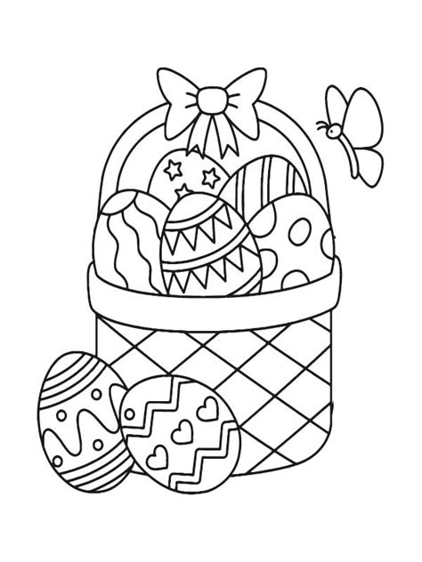 easter eggs  basket coloring page  printable coloring pages