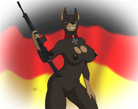 Rule 34 2011 Anthro Assault Rifle Breasts Brown Eyes Camoflauge