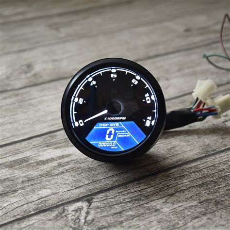 rpm waterproof lcd digital motorcycle speedometer odometer tachometer mphkmh universal