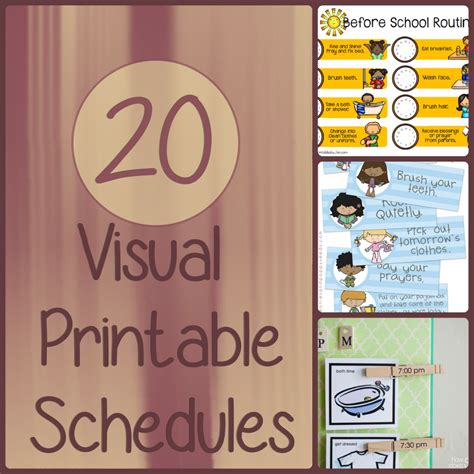 printable visual schedules  home  daily routines