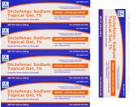 pack qc diclofenac sodium topical gel treatment  arthritis pain