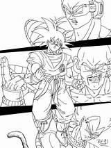 Lineart Dragon Ball Saiyan Reloaded Saga Bk Deviantart Choose Board Character Drawing sketch template