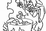 Witch Coloring Pages Cauldron Poisonous sketch template