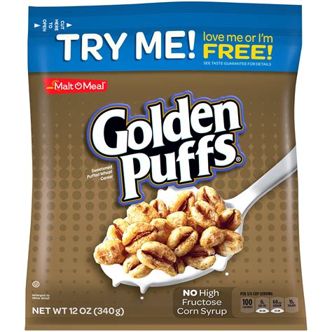 malt  meal golden puffs sweetened puffed wheat cereal  oz bag
