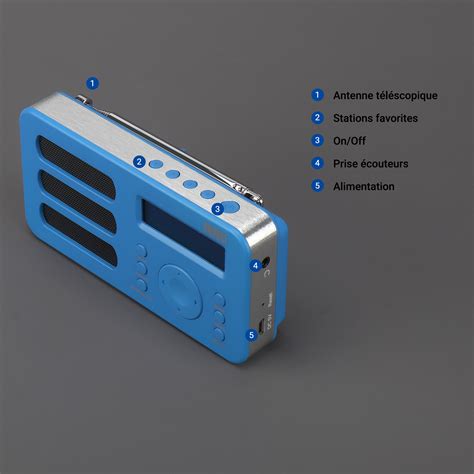 august mb radio portable rechargeable fm dab bleu