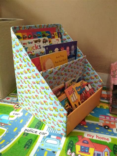 sonshine mumma diy book shelf cardboard box book shelf