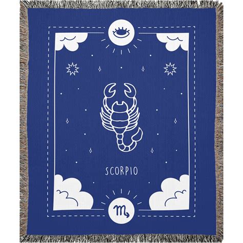 scorpio woven blanket zodiac sign blanket woven blanket etsy