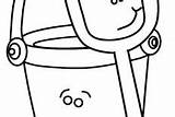 Bucket Coloring Pages Beach Shovel Smile sketch template
