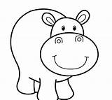 Hippo Coloring Cute Baby Cartoon Drawing Kids Pages Printable Template Clipartmag Sheets Animals Getdrawings sketch template