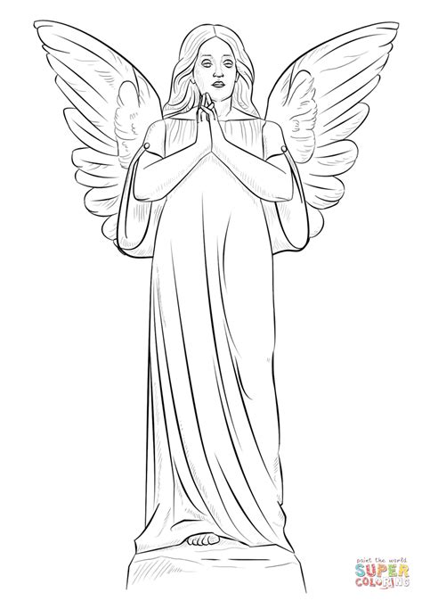 angel girl coloring page  printable coloring pages