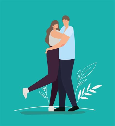premium vector romantic couple hugging