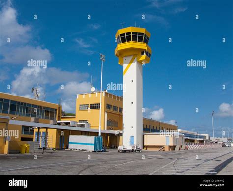 tower curacao airport hato international airport km north  stock photo  alamy