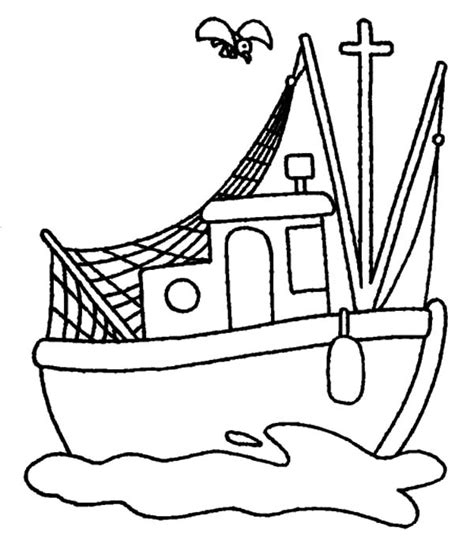 cartoon fishing boat coloring pages kids play color