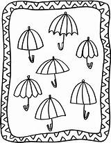 Coloring Malvorlagen Hello Druckbare Wunderbar Umbrellas sketch template