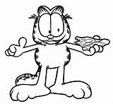 Garfield Coloring Pages Printable Comic Cat Funny Cartoon Cute Strip Food Color Pizza Print Book Cool2bkids Template sketch template