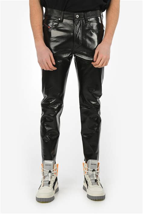 diesel patent leather p mharky pants men glamood outlet