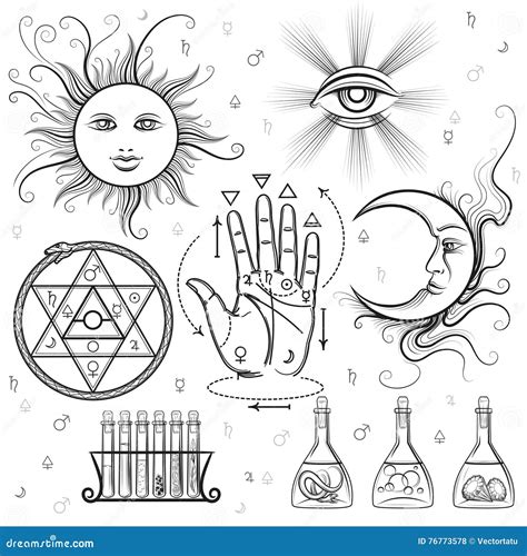 esoteric signs vector symbols stock vector illustration  illuminati