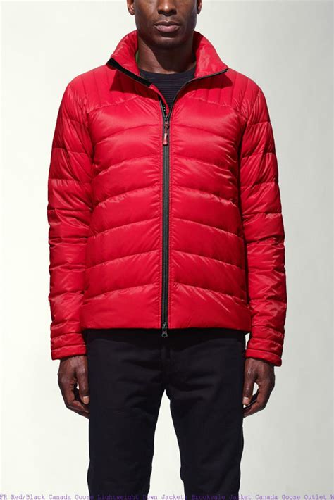 Fr Red Black Canada Goose Lightweight Down Jackets