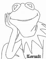 Frog Kermit Coloring Outline Pages Drawing Printable Getcolorings Getdrawings sketch template