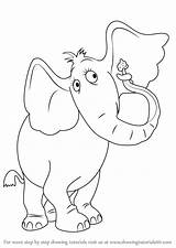 Horton Elephant Hears Who Draw Drawing Cartoon Step sketch template