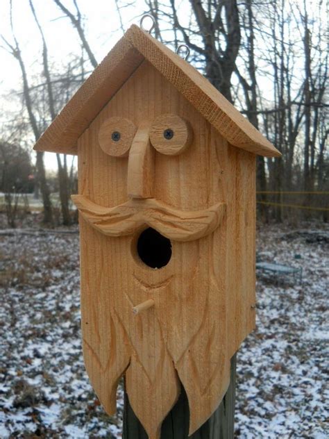 birdhousewood spirit carvings folk art primitives whimsical bird house vogelhuisje
