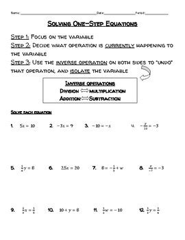 solving  step equations  integers fractions  decimals