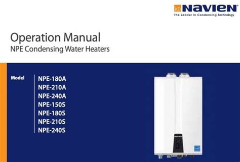 navien tankless water heater manuals find