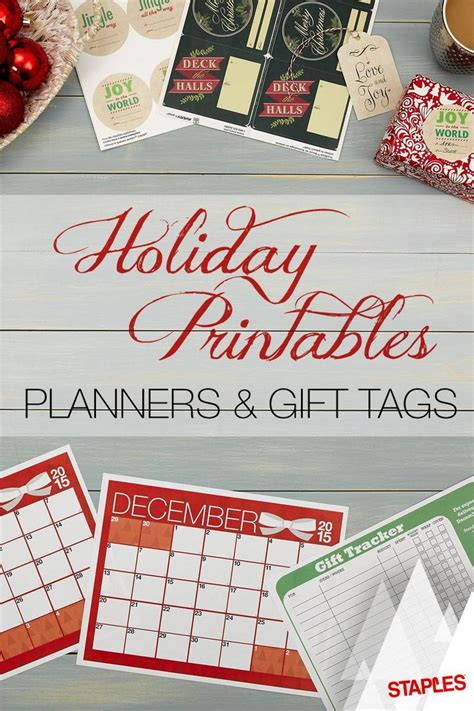 printable holiday planners  gift tags  staples holiday