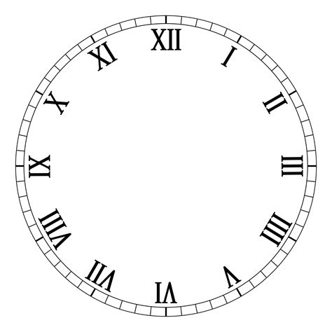 bms clock template clock face printable roman numeral clock face
