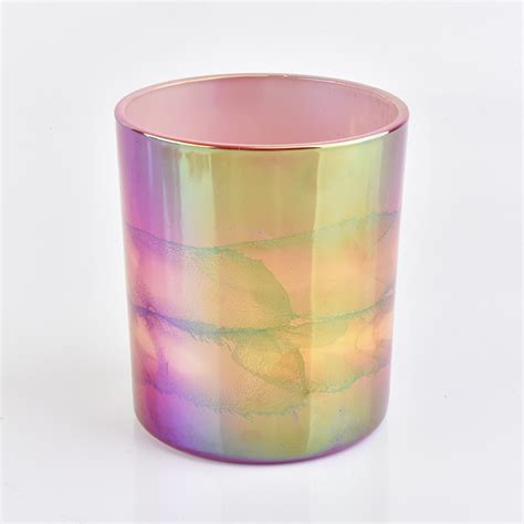 11oz Iridescent Colorful Glass Candle Containers For Home