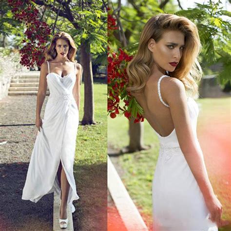 Summer Nurit Hen Chiffon Spring 2015 Beach Wedding Dresses Garden Beads