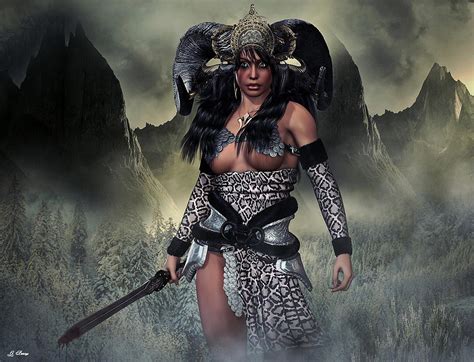 Barbarian Queen Mixed Media By Gayle Berry Pixels