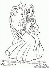 Prinzessin Principessa Princesse Cepillarse Hair Brushing Colorkid Cabelos Escovar Malvorlagen Giovane Jovem Coloriages Joven Sveglia Blume sketch template