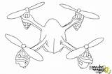 Drone Draw Drawing Quadcopter Coloring Drawings Drawingnow Paintingvalley Step Steps sketch template