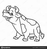 Bull Cartoon Coloring Animal Pages Stock Depositphotos sketch template