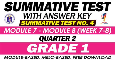 grade  summative test  answer key modules    quarter