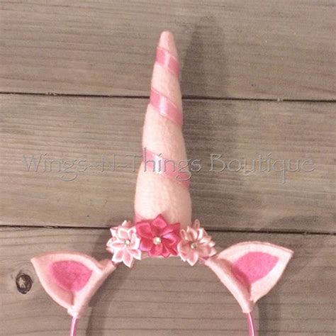 pink unicorn headband horn ears pink princess toddler